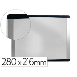 Pizarra blanca bi-office inka magnetica acero lacado marco de aluminio y laterales plastico negro 280x216 mm