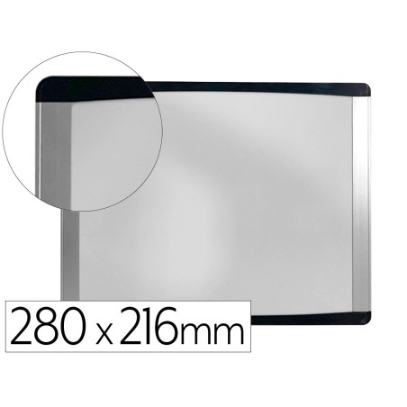 Pizarra blanca bi-office inka magnetica acero lacado marco de aluminio y laterales plastico negro 280x216 mm