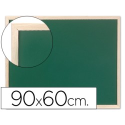 Pizarra verde q-connect marco de madera 90x60 cm sin repisa