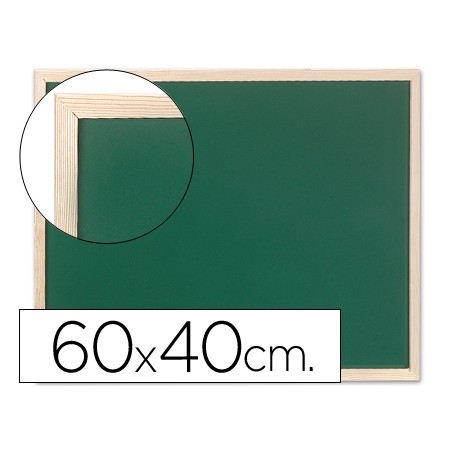 Pizarra verde q-connect marco de madera 60x40 cm sin repisa