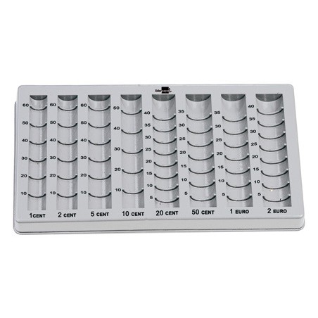 Bandeja portamonedas liderpapel plastico color gris 275x155x24/35 mm