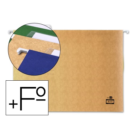 10 Unidades - Carpeta colgante liderpapel folio prolongado kraft