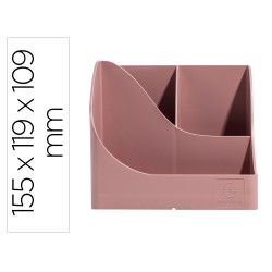 Cubilete portalapices exacompta skandi plastico reciclado color rosa viejo 155x119x109 mm
