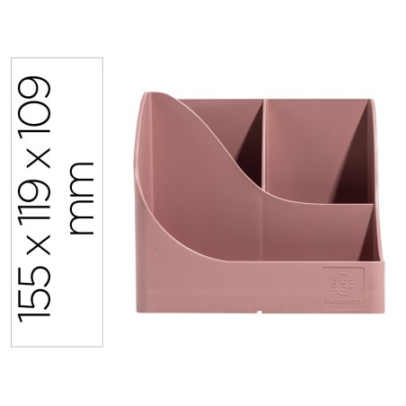 Cubilete portalapices exacompta skandi plastico reciclado color rosa viejo 155x119x109 mm