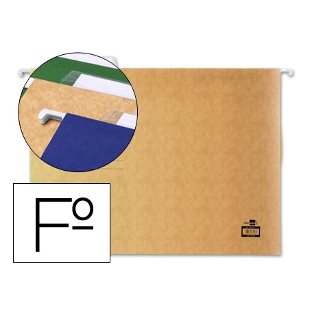 10 Unidades - Carpeta colgante liderpapel folio kraft