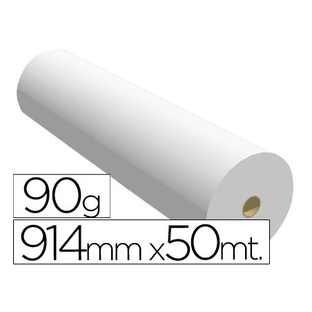 Papel reprografia para plotter 914mmx50mt 90 g impresion ink-jet