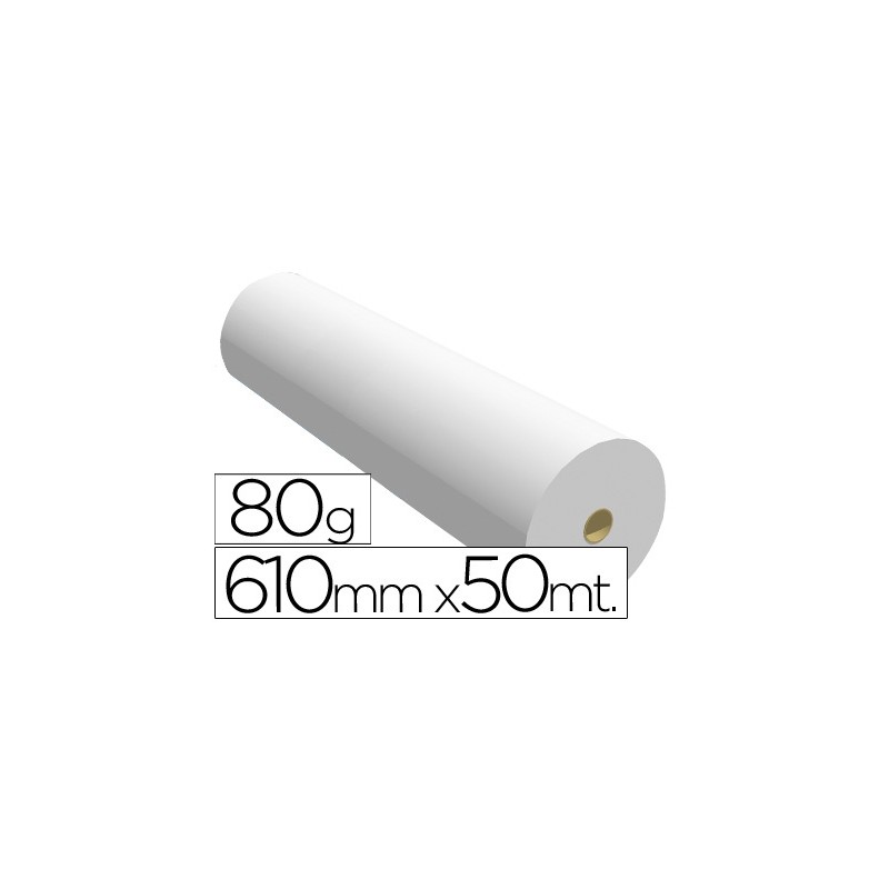 Papel reprografia para plotter 610mmx50mt 80 g impresion ink-jet