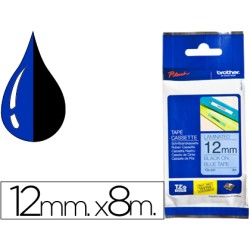 Cinta brother tze531 azul-negro 12mm longitud 8 m