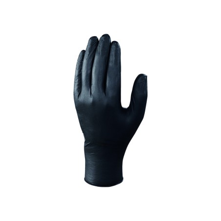 Guantes de nitrilo deltaplus quimico desechable no empolvado talla 8/9 color negro caja de 100 unidades