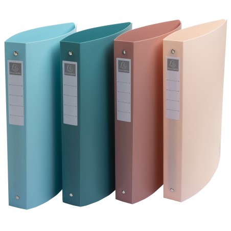 4 Unidades - Carpeta de 4 anillas 30 mm exacompta skandi din a4+ polipropileno reciclado colores surtidos