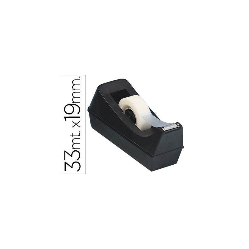 Portarrollo sobremesa q-connect plastico para cinta de 33 m color negro