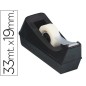 Portarrollo sobremesa q-connect plastico para cinta de 33 m color negro