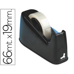 Portarrollo sobremesa q-connect plastico para cintas de 33 y 66 m color negro