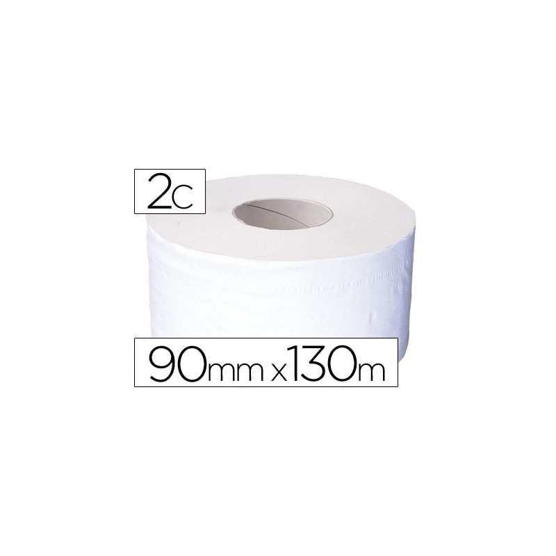 18 Unidades - Papel higienico jumbo 2 capas celulosa pura rollo de 91 m para dispensador 925