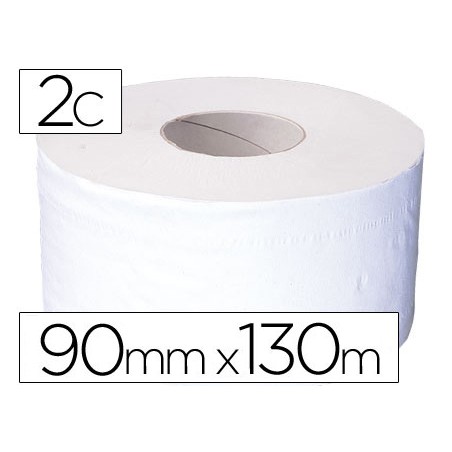 18 Unidades - Papel higienico jumbo 2 capas celulosa pura rollo de 91 m para dispensador 925