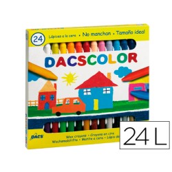 Lapices cera dacscolor caja de 24 unidades colores surtidos