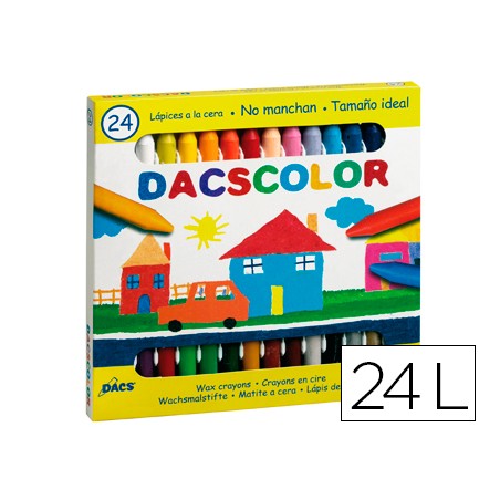 Lapices cera dacscolor caja de 24 unidades colores surtidos