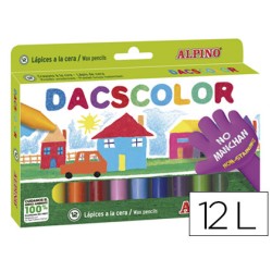 Lapices cera dacscolor caja de 12 unidades colores surtidos