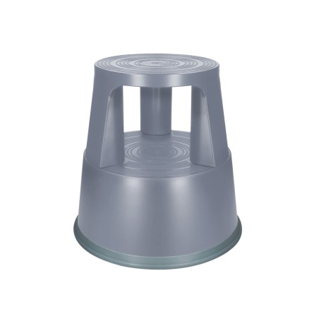 Taburete q-connect ruedas retractiles tres ruedas dos niveles color gris