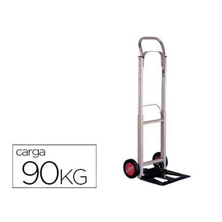 Carretilla portapaquetes q-connect con ruedas plegablesen aluminio carga 90 kg 1110x390x410 mm