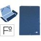 Carpeta liderpapel gomas tres solapas carton forrado folio color azul