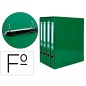 Modulo liderpapel 4 archivadores folio 2 anillas mixtas 25mm verde