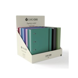 Carpeta carchivo 360 style+soft 4 anillas 20 mm pp rigido foam a4 con gomilla expositor de 10 unidades