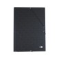 Carpeta liderpapel gomas tres solapas carton forrado folio color negro