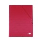 Carpeta liderpapel gomas tres solapas carton forrado folio color rojo