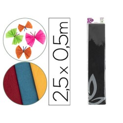 Papel crespon liderpapel 50 cm x 2.5m 34g/m2 negro