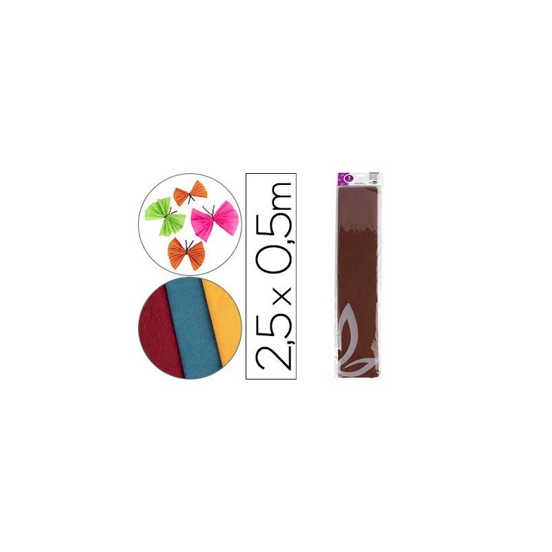 Papel crespon liderpapel 50 cm x 2.5m 34g/m2 marron