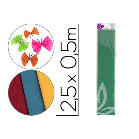 Papel crespon liderpapel 50 cm x 2.5m 34g/m2 verde