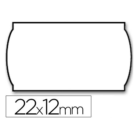 Etiquetas meto onduladas 22x12 mm lisa removible blanca rollo 1500 etiquetas
