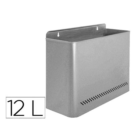 Papelera metalica de pared gris 285x125x325 mm