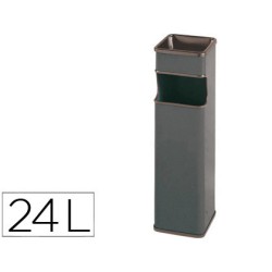 Cenicero papelera cuadrado 403 gris metalico 66x19x19 cm