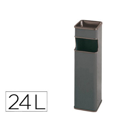 Cenicero papelera cuadrado 403 gris metalico 66x19x19 cm