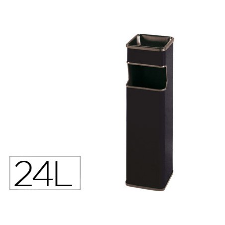 Cenicero papelera cuadrado 403 negro metalico 66x19x19 cm