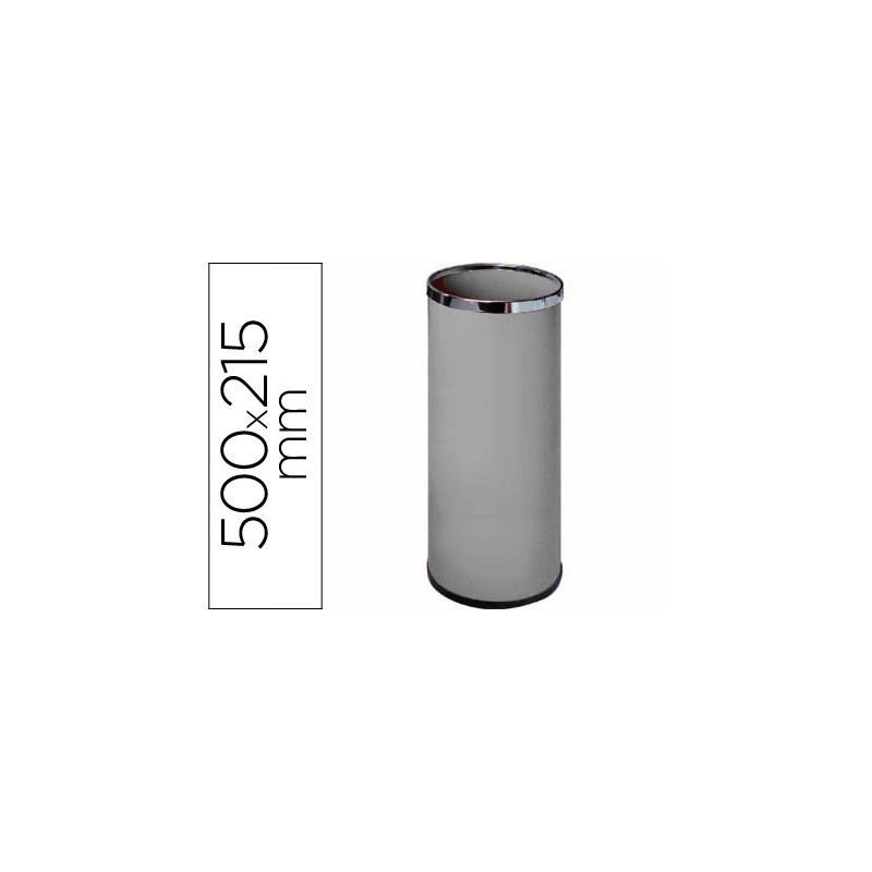 Paraguero metalico 301 gris aros cromado 50x21,5 cm