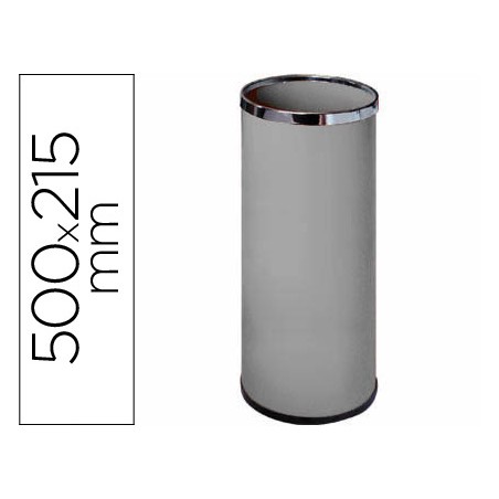 Paraguero metalico 301 gris aros cromado 50x21,5 cm