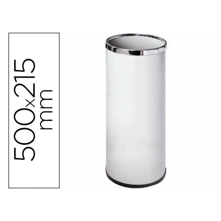 Paraguero metalico 301 blanco aros cromados 50x21,5 cm