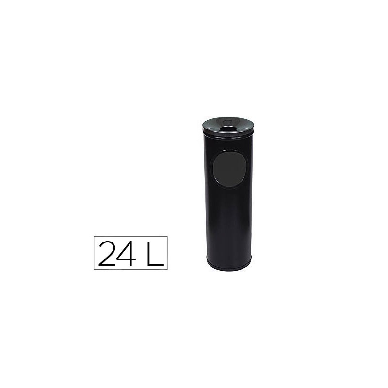 Cenicero papelera redondo 401 negro metalico 66x21,5 cm Cenicero papelera redondo 401 negro metalico 66x21,5 cm