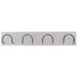 Perchero metalico 611 pared 4 colgadores color blanco 55x10x5 cm