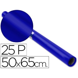 Papel charol azul rollo 25 hojas de 50x65 cm