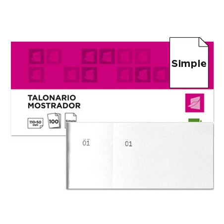 Talonario liderpapel mostrador 50x110 mm tl09 blanco con matriz