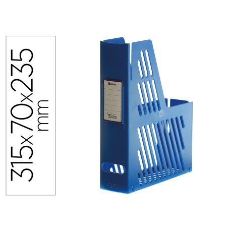 Revistero boxer archivo 2000 cajentin con tarjetero identificador azul 240x75x315 mm