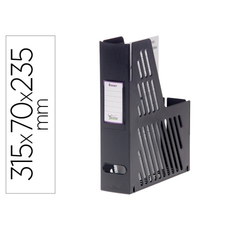 Revistero boxer archivo 2000 cajetin con tarjetero identificador negro 240x75x315 mm