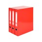Modulo liderpapel 3 archivadores folio 2 anillas mixtas 40mm rojo