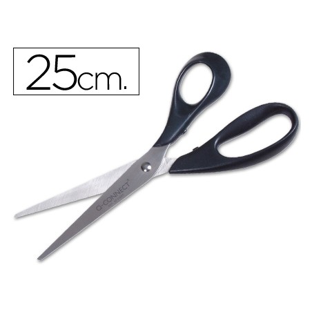 Tijera oficina q-connect inoxidable 10" 25 cm blister