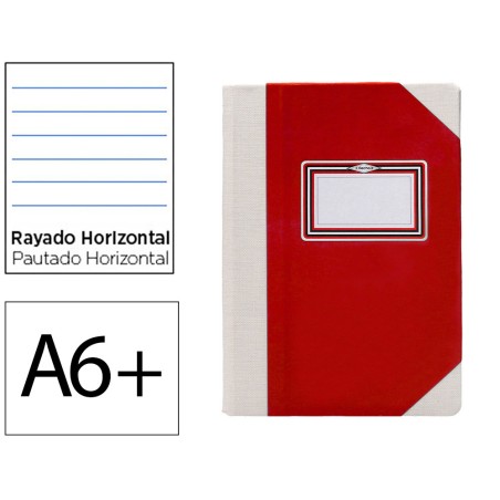Libro cartone cosido fernandes flecha din a6+ rayado horizontal 50 hojas 100 gr azul