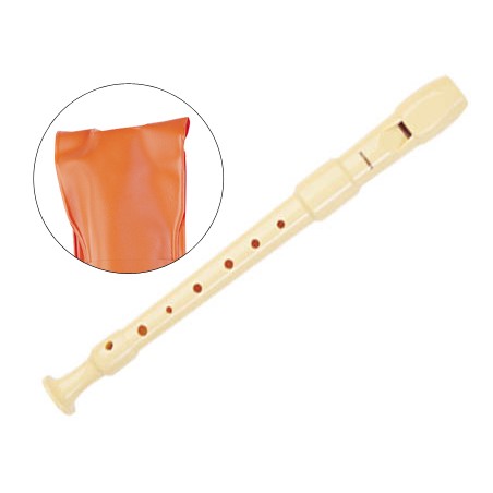 Flauta hohner 9516 dos piezas desmontable color marfil funda naranja